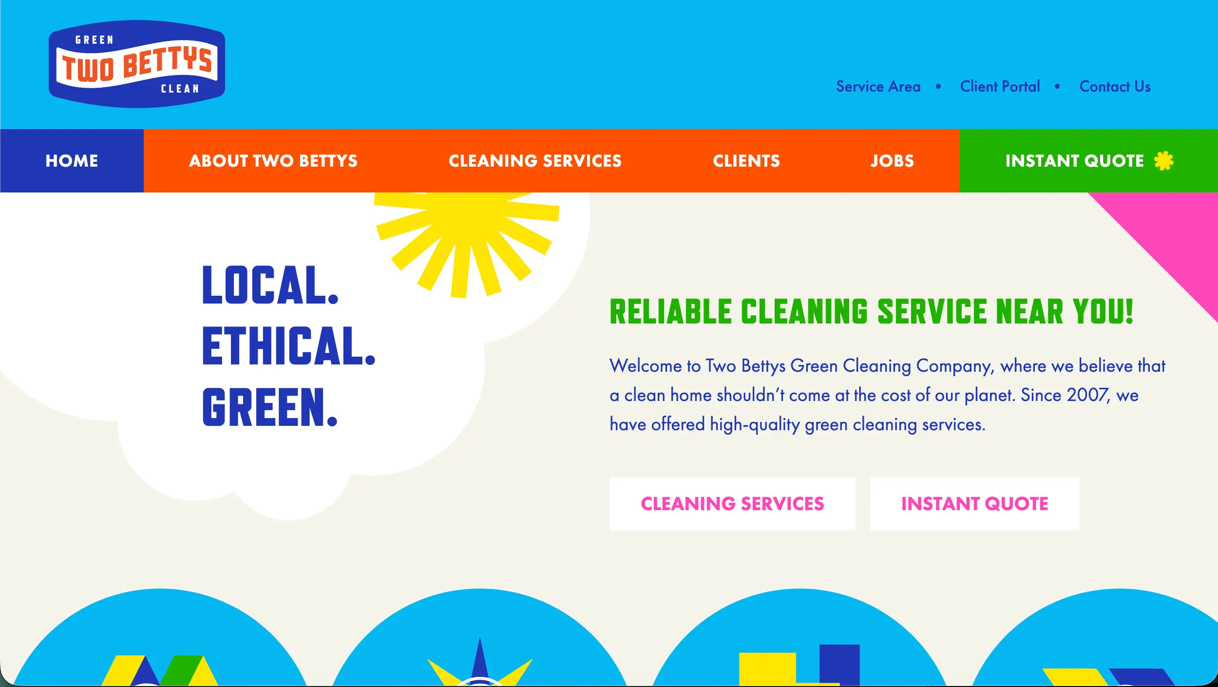 Two Bettys cleaning company website example