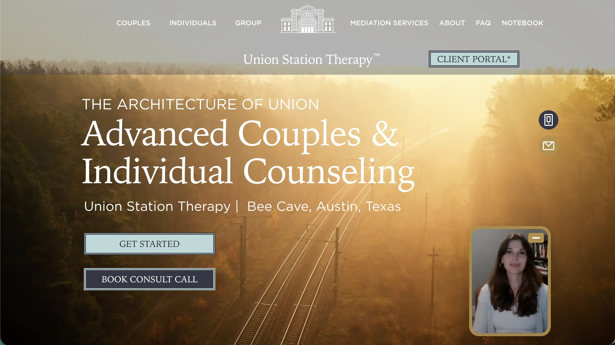 Union Station Therapy couples therapy website example