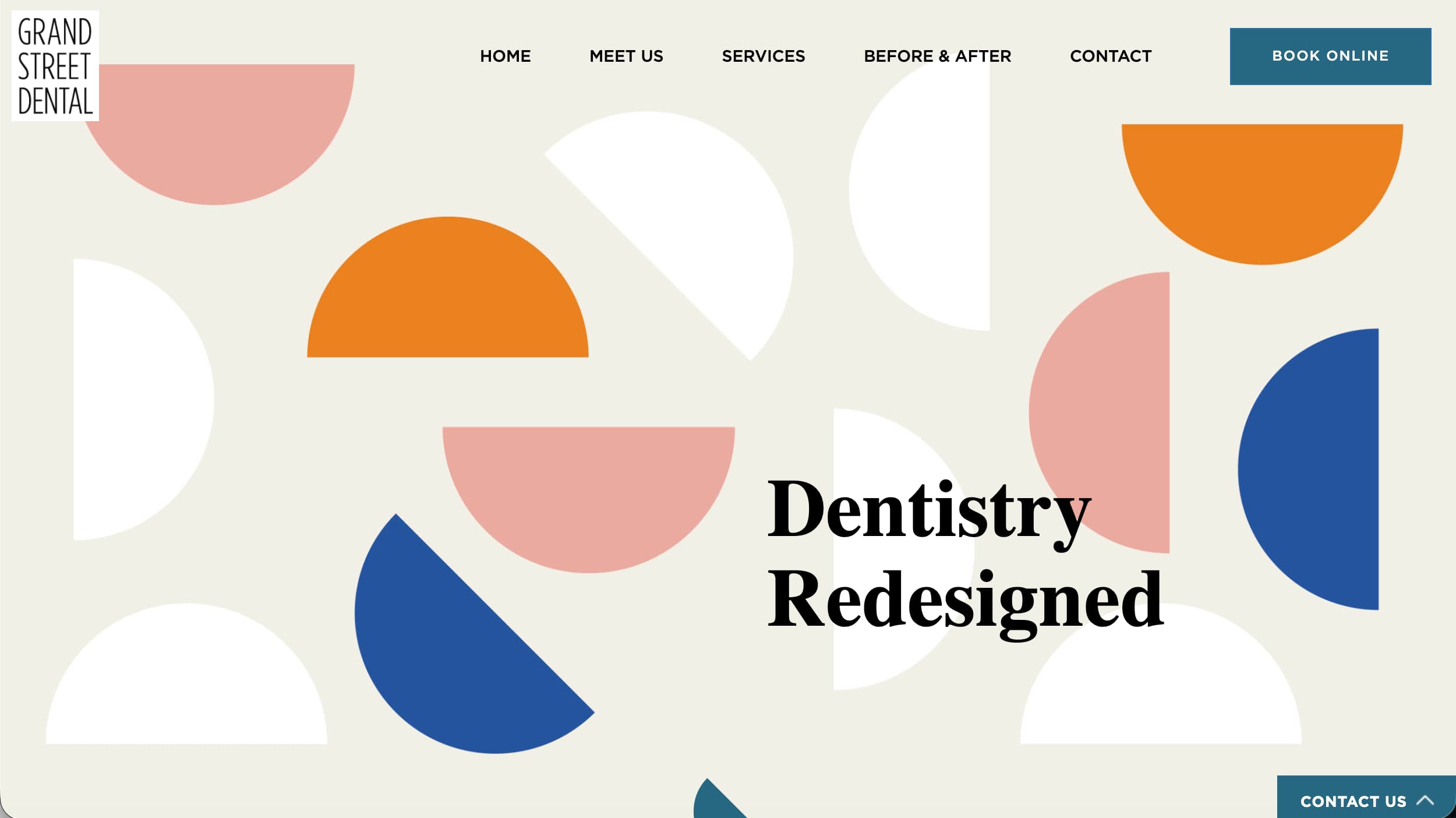 Grand Street Dental website homepage example