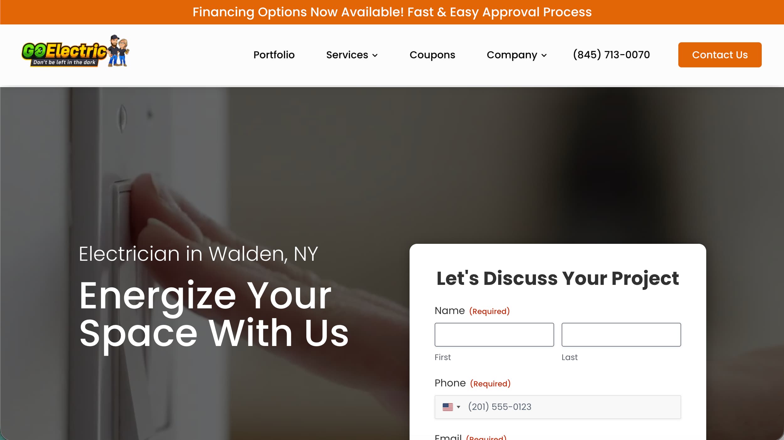 GO Electric electrician website example