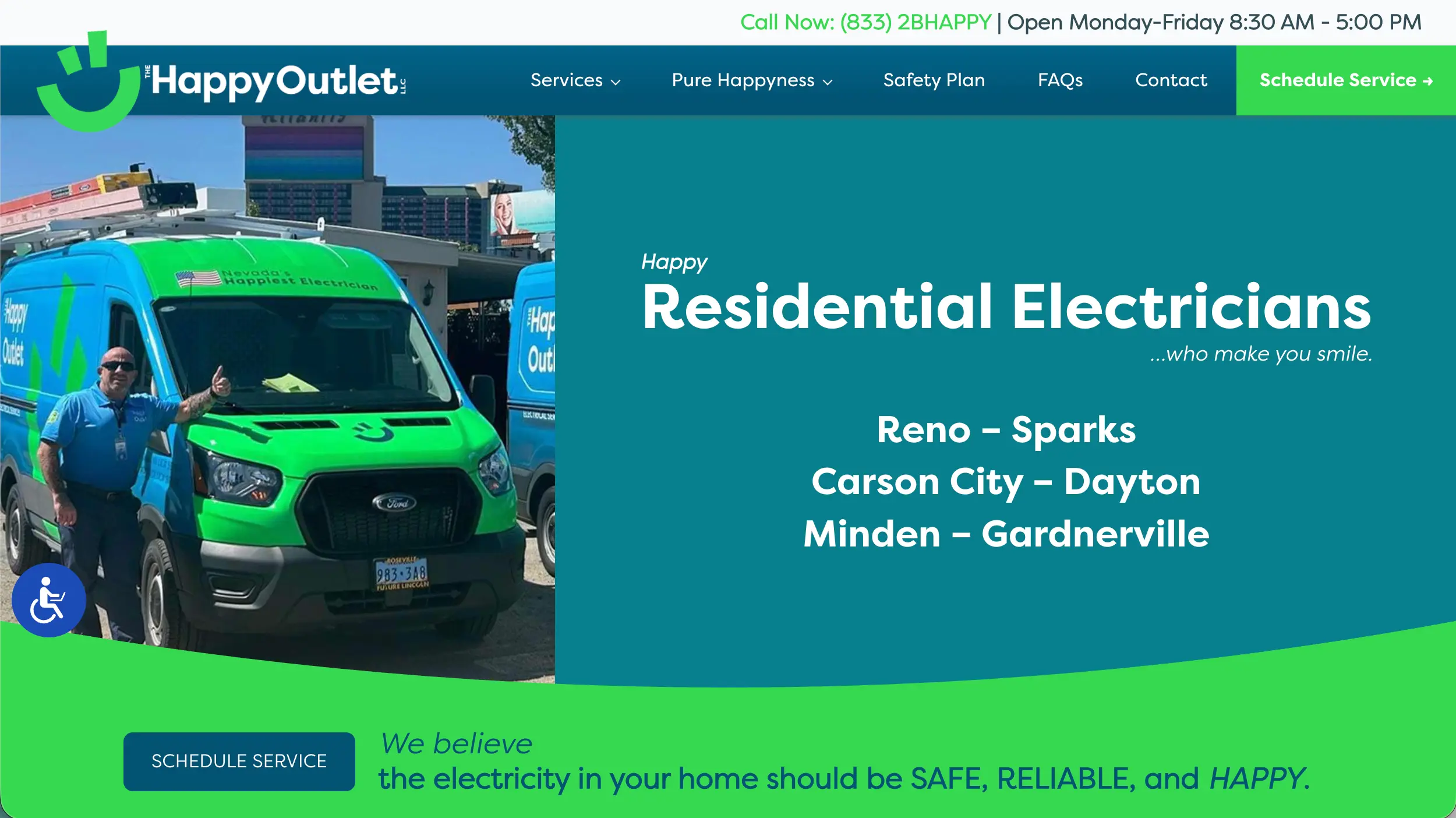 The Happy Outlet electrician website example