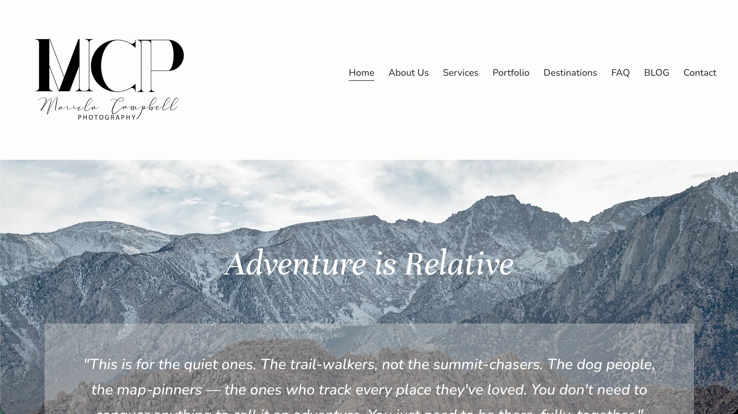 Mariela Campbell elopement photographer website example