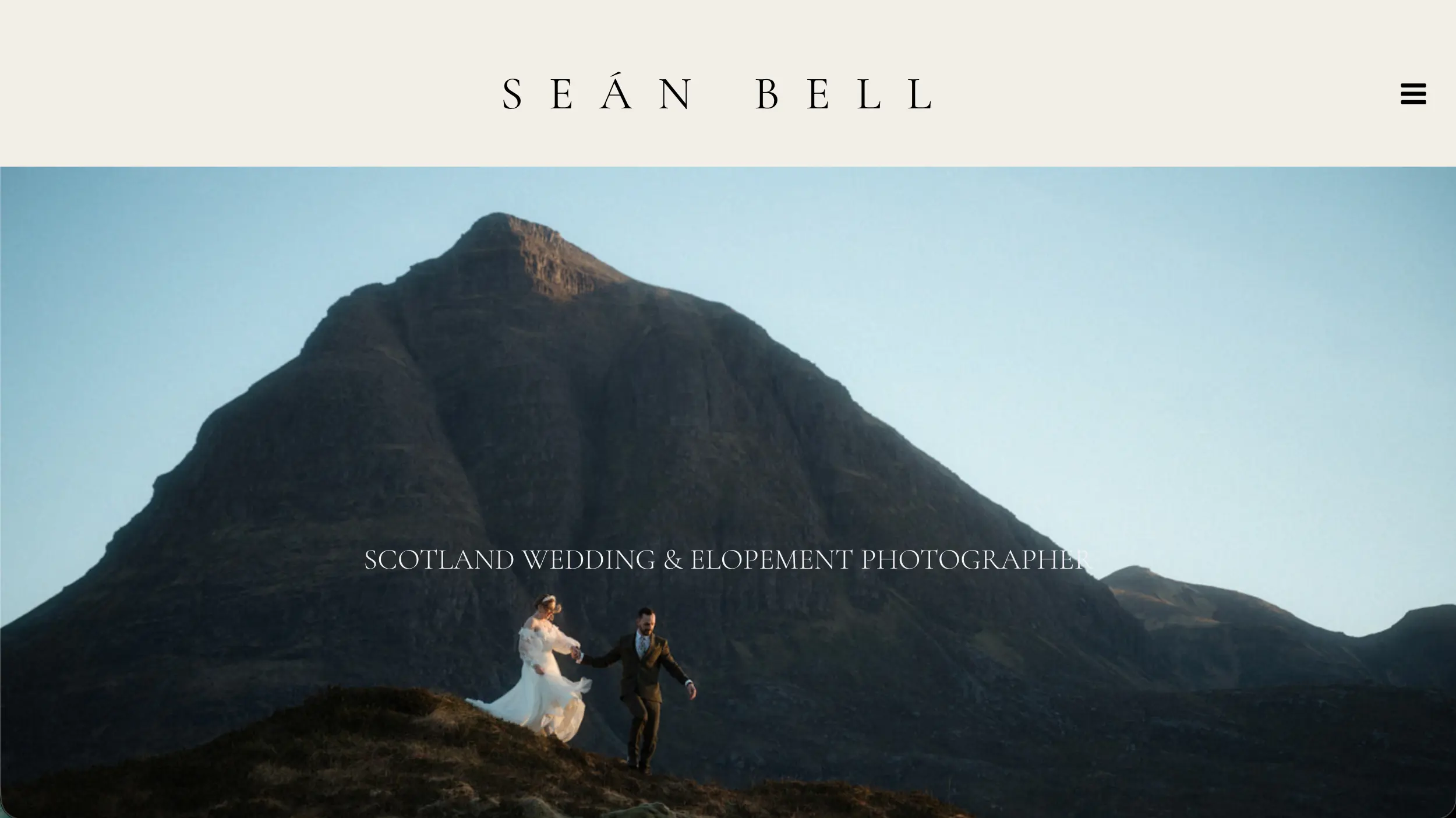 Sean Bell Photography elopement photographer website example