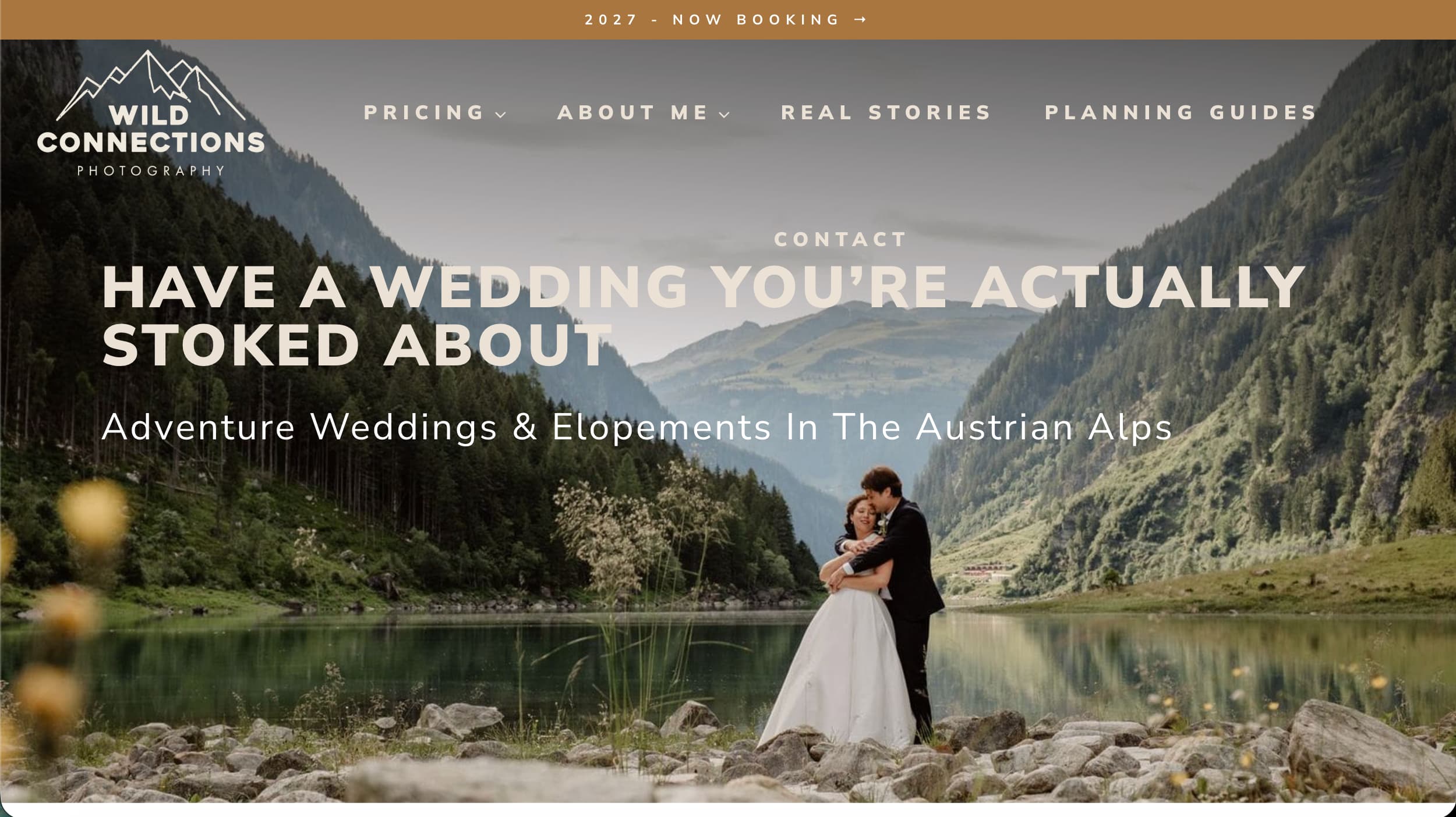 Wild Connections Photography elopement website example