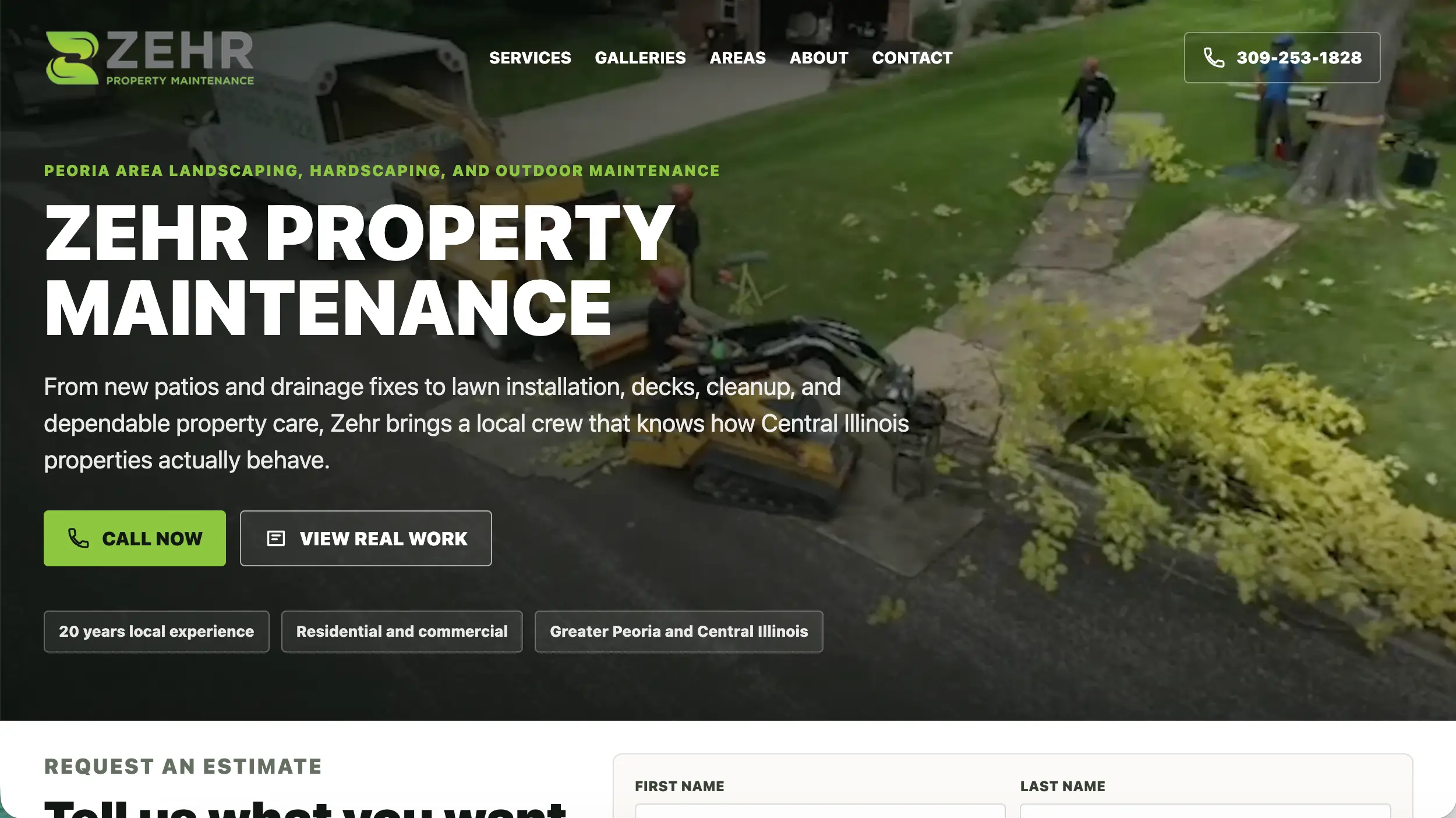 Zehr Property Maintenance landscaping website example