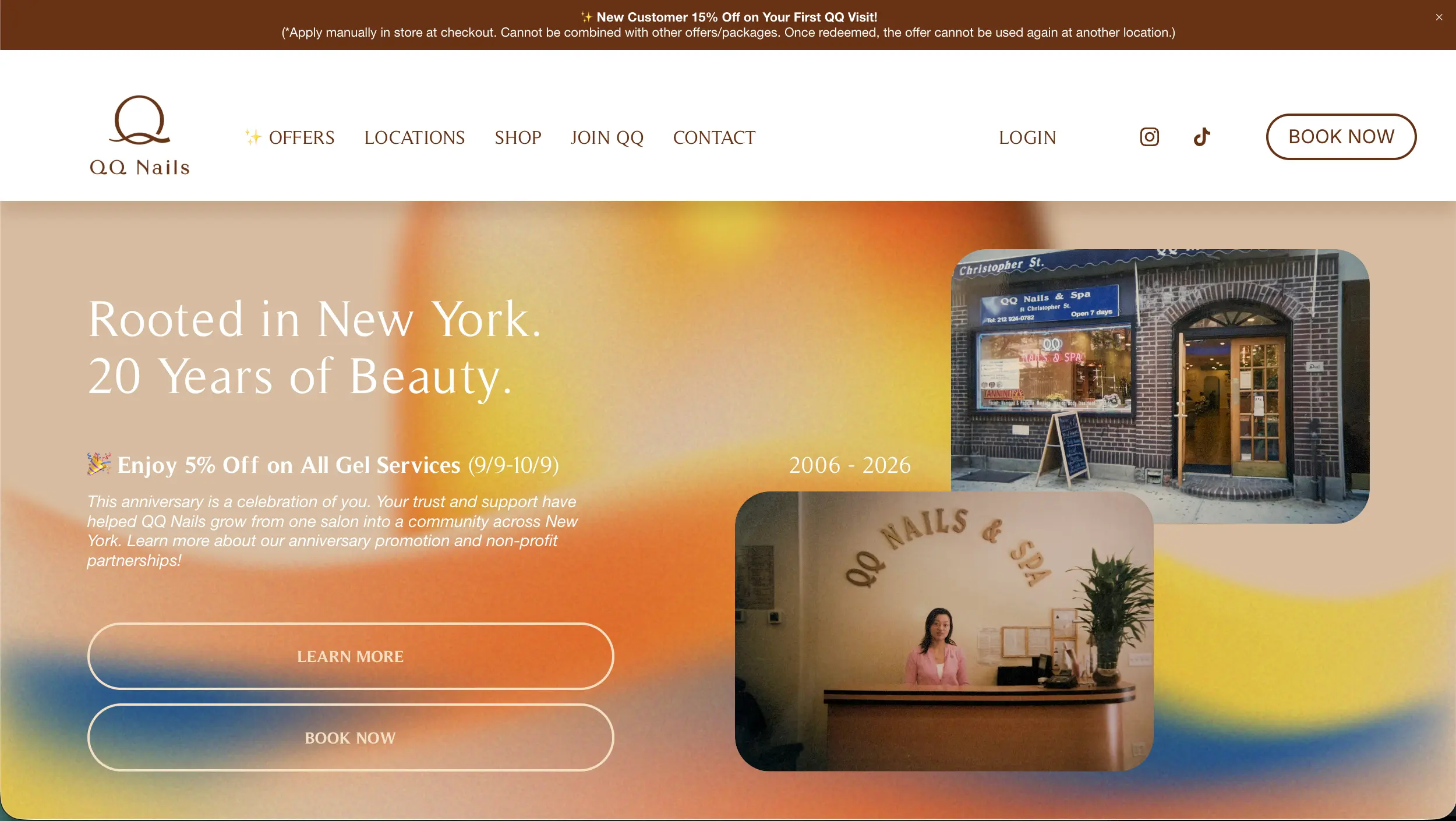 QQ Nails and Spa website example