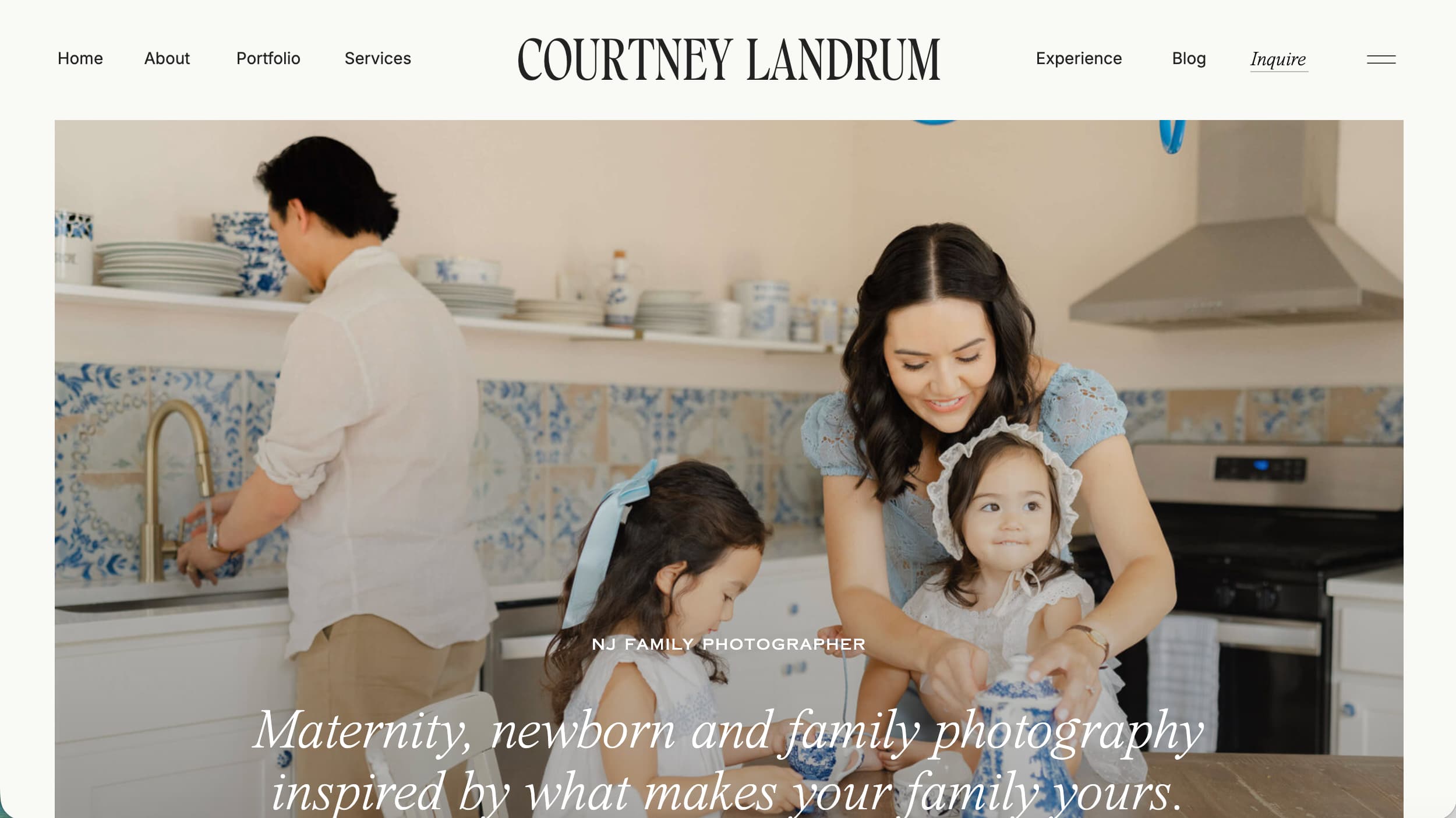 Courtney Landrum Photography newborn photographer website example