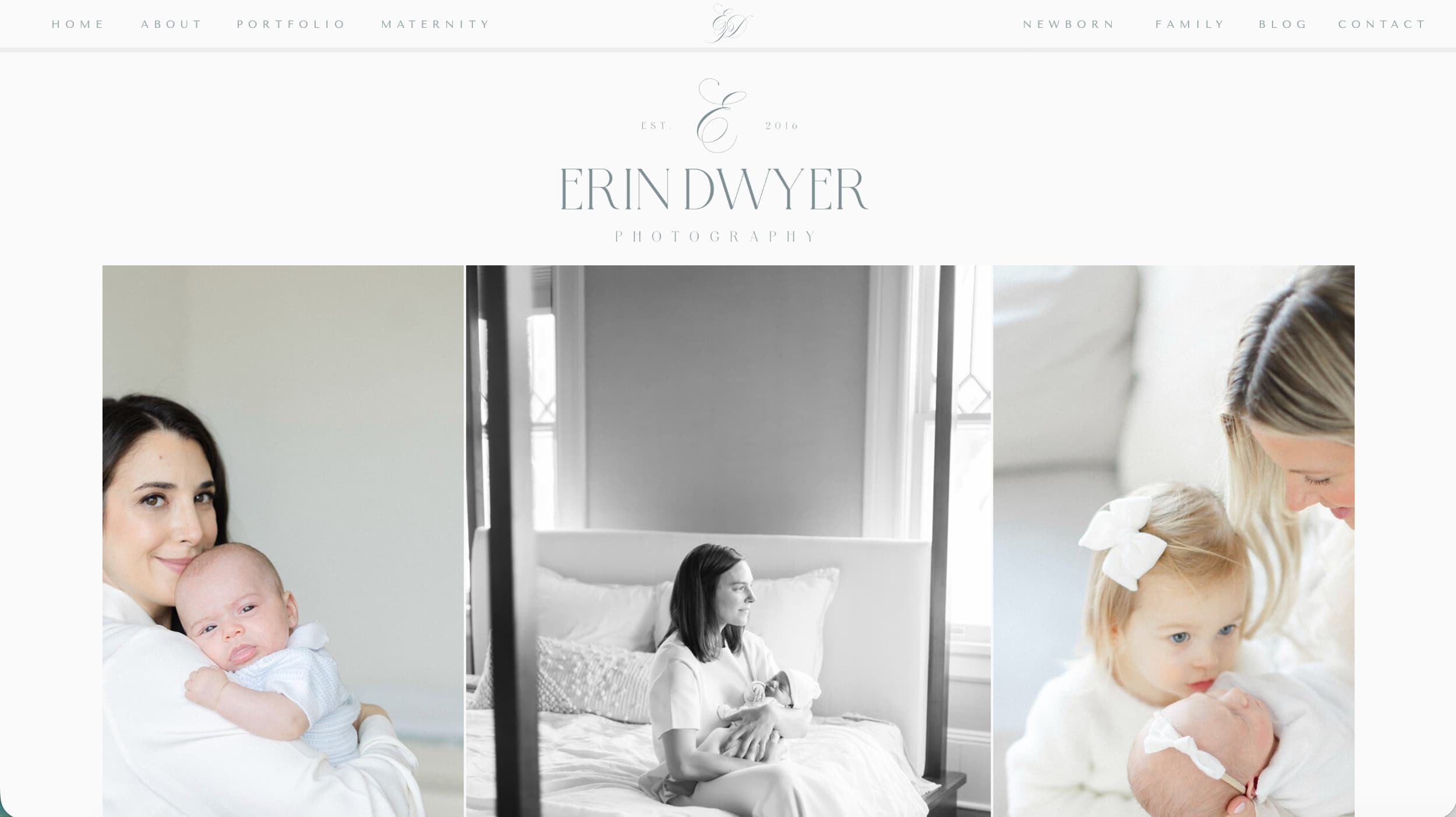 Erin Dwyer Photography newborn photographer website example