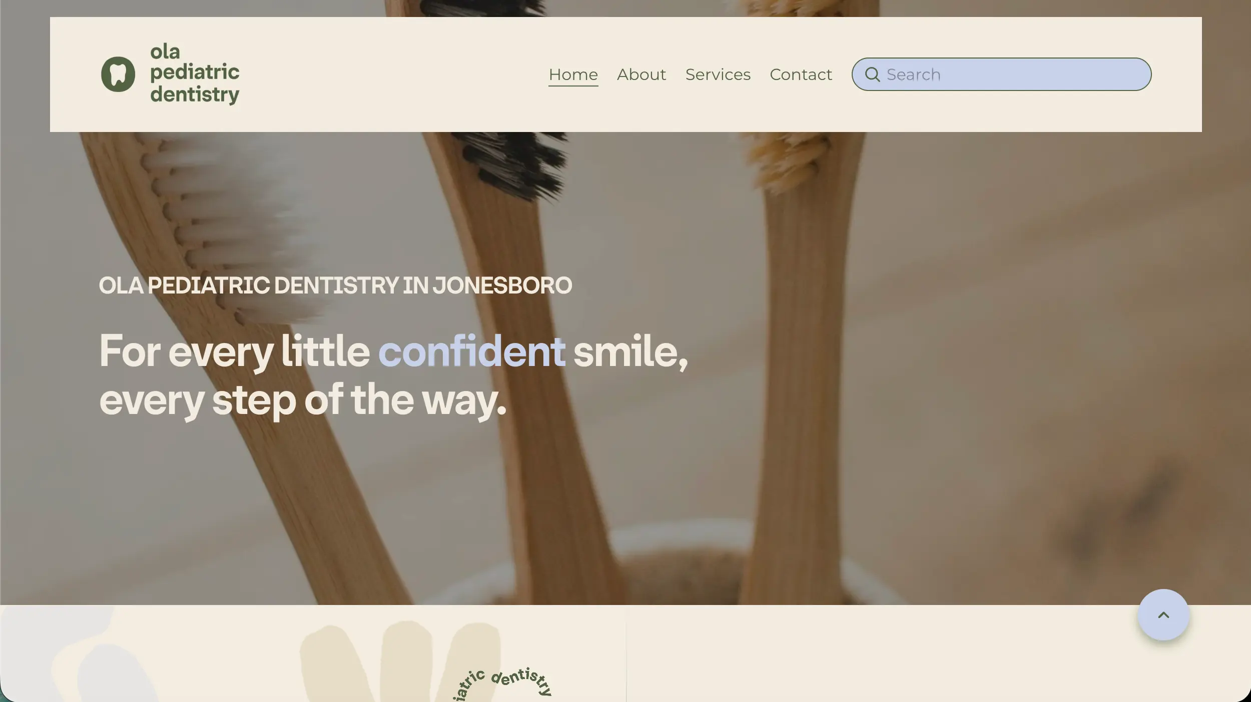 Ola Pediatric Dentistry website homepage example