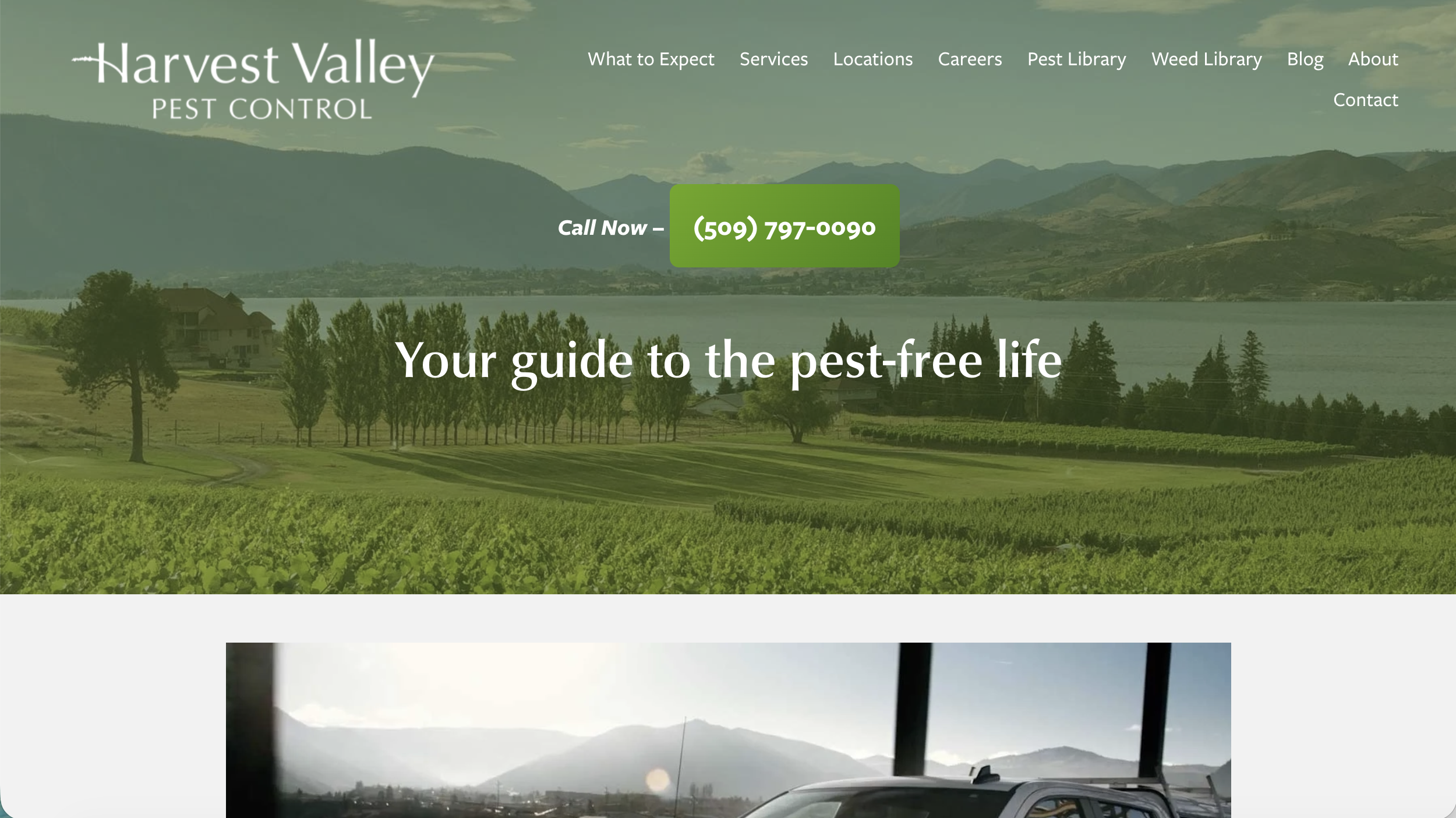 Harvest Valley Pest Control website example