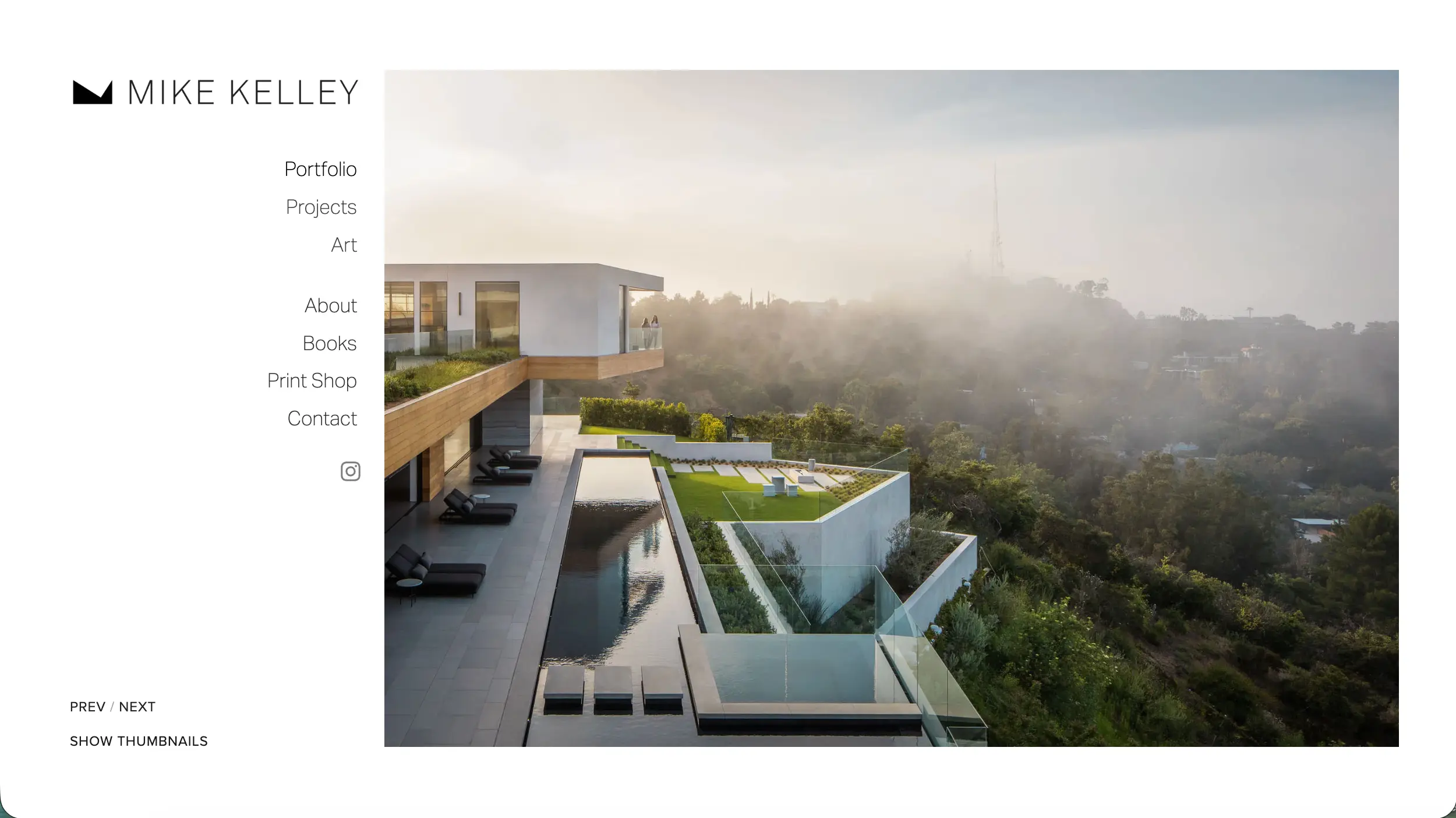 Mike Kelley architecture photographer website example
