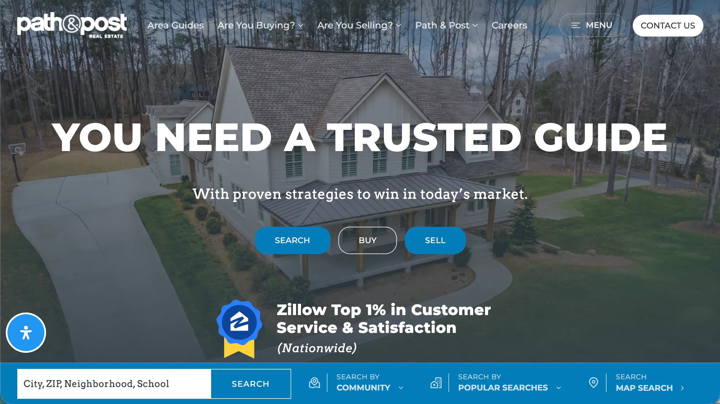 Path and Post Real Estate website homepage example