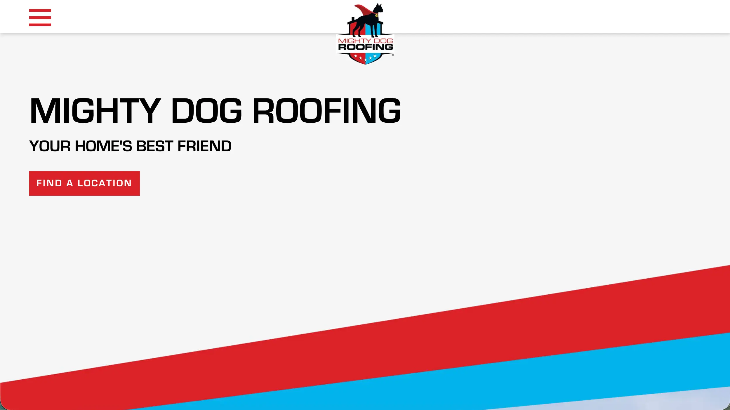 Mighty Dog Roofing website homepage example