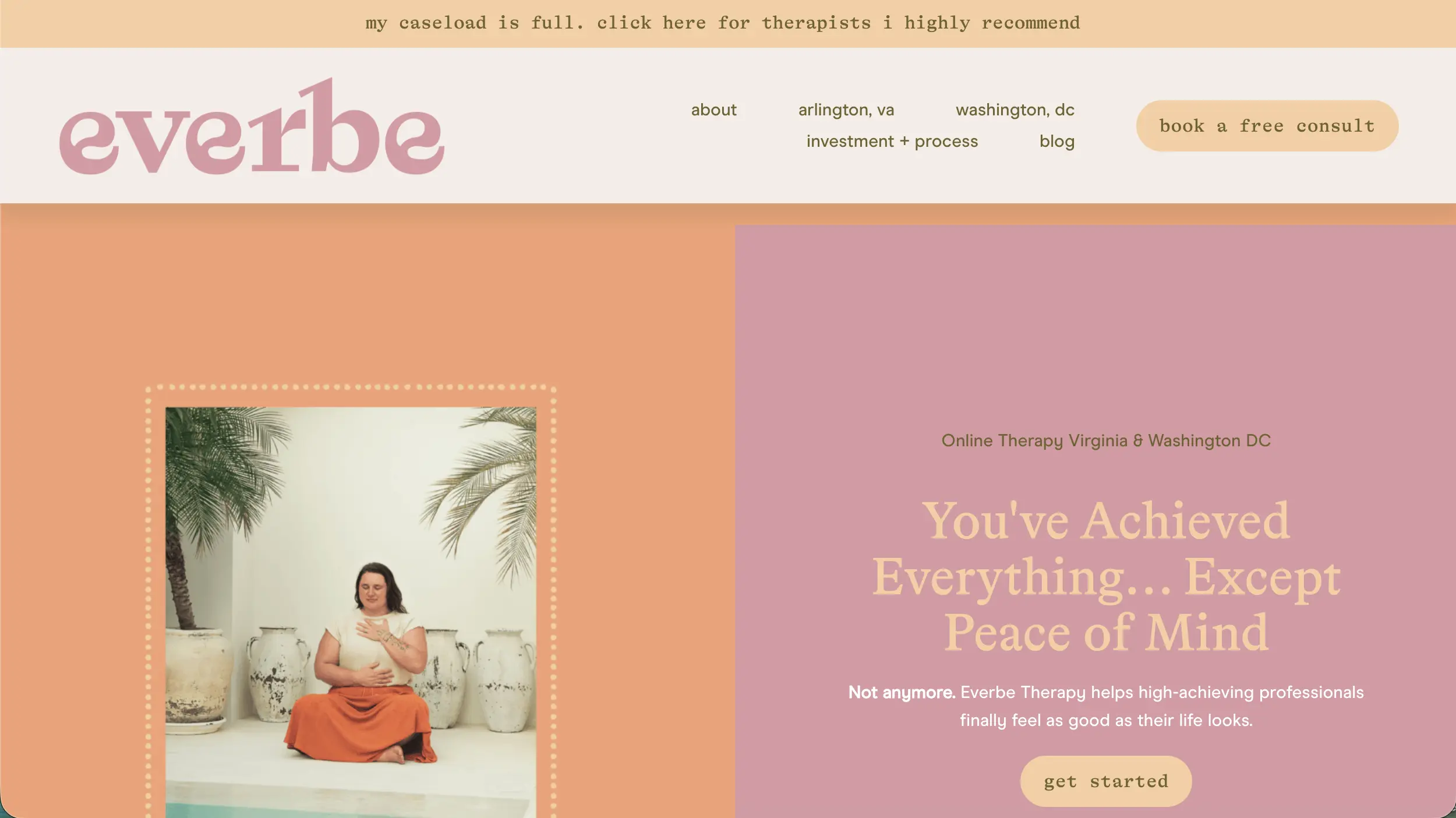 Ever Be Therapy website homepage example